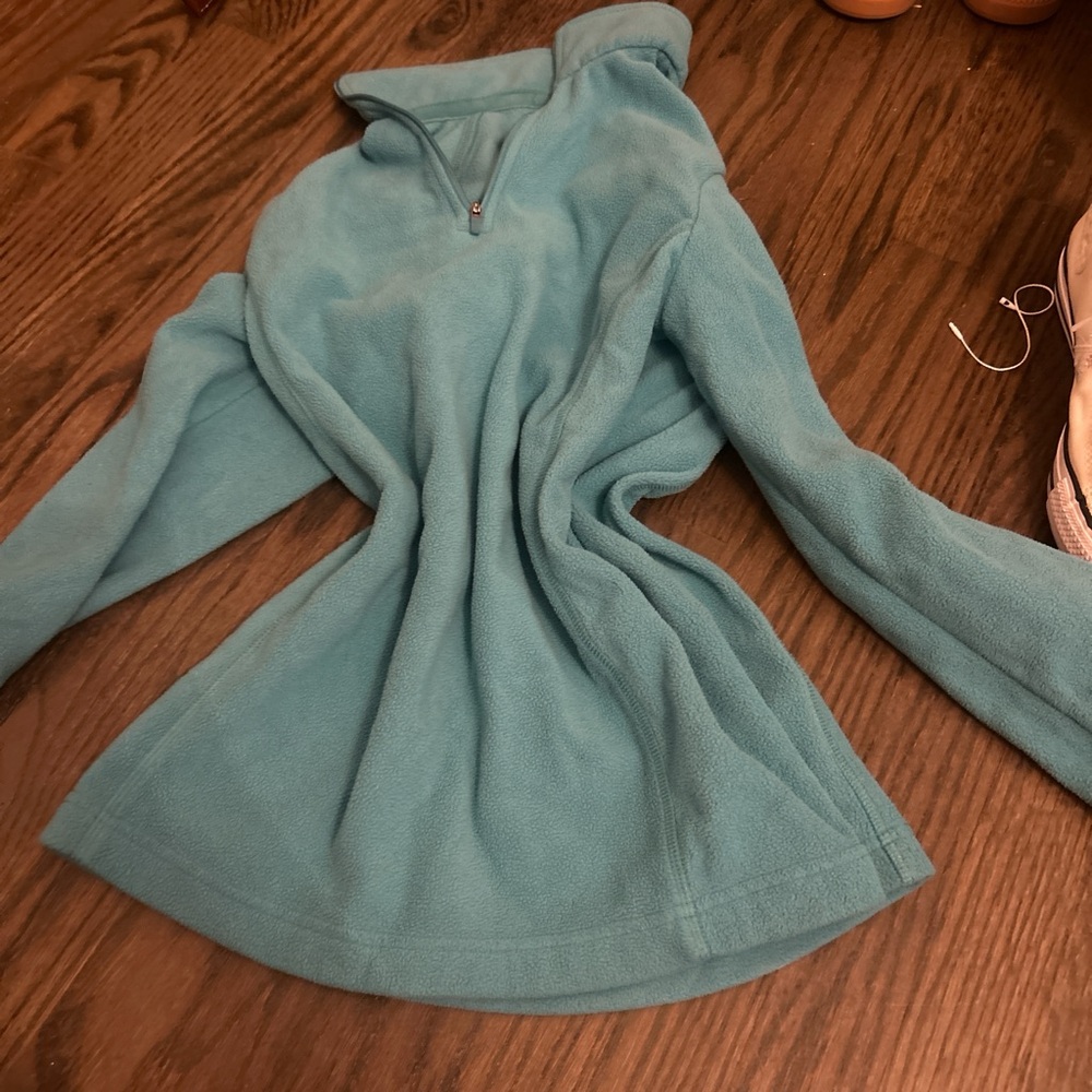 Lands' End Teal Fleece Pullover